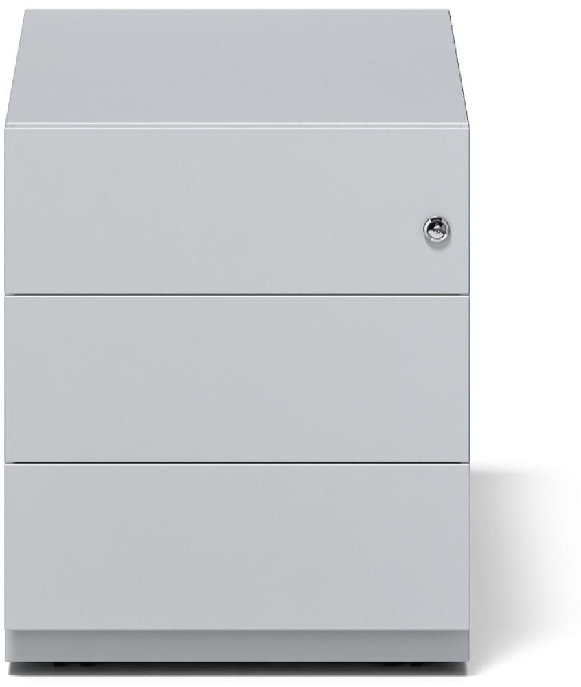 Rollcontainer Note™ mit Griffleiste, 3 Universalschubladen, Farbe lichtgrau Bild 1
