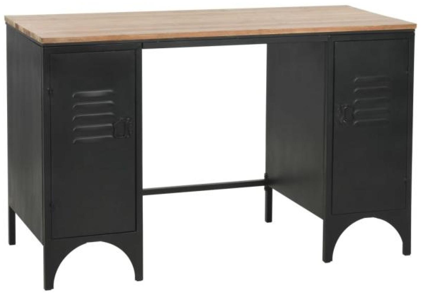 Schreibtisch mit Ständer, Tannenholz Massiv/ Stahl, 120 x 50 x 76 cm Bild 1