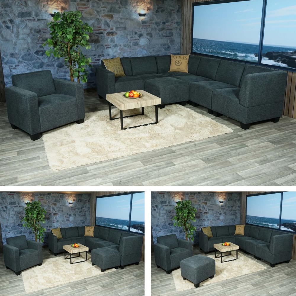 Modular Sofa-System Couch-Garnitur Lyon 6-1-1, Stoff/Textil ~ anthrazit-grau Bild 1