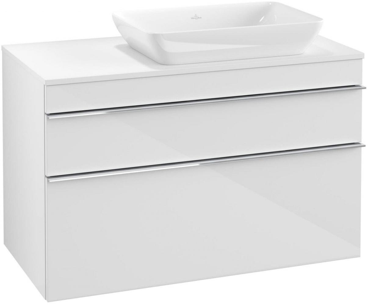 Villeroy & Boch VENTICELLO Waschtischunterschrank 95 cm breit, Weiß, Griff Chrom, für Becken rechts Bild 1
