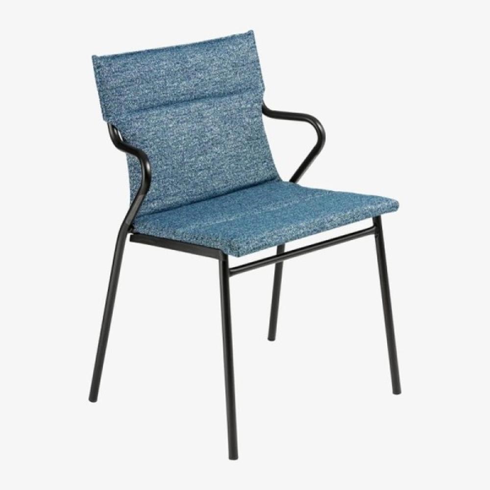 Stuhl mit Armlehne ANCONE Cobalt / Gestell schwarz Bild 1