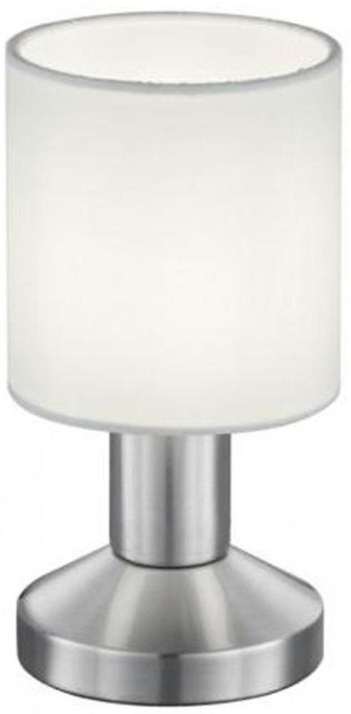 Klassische kleine LED Tischlampe mit Stoffschirm Weiß - Touchfunktion Bild 1