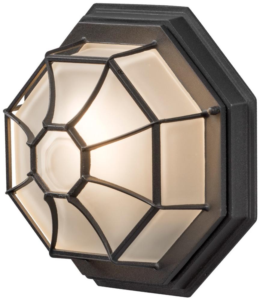 LED Wandleuchte / Deckenlampe für Außen schwarz mit gefrostetem Acrylglas Ø 27cm Bild 1