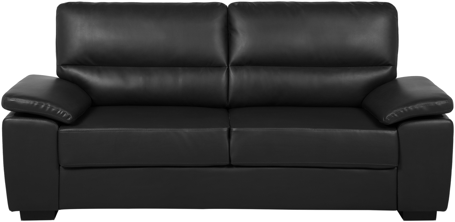 3-Sitzer Sofa Kunstleder schwarz VOGAR Bild 1