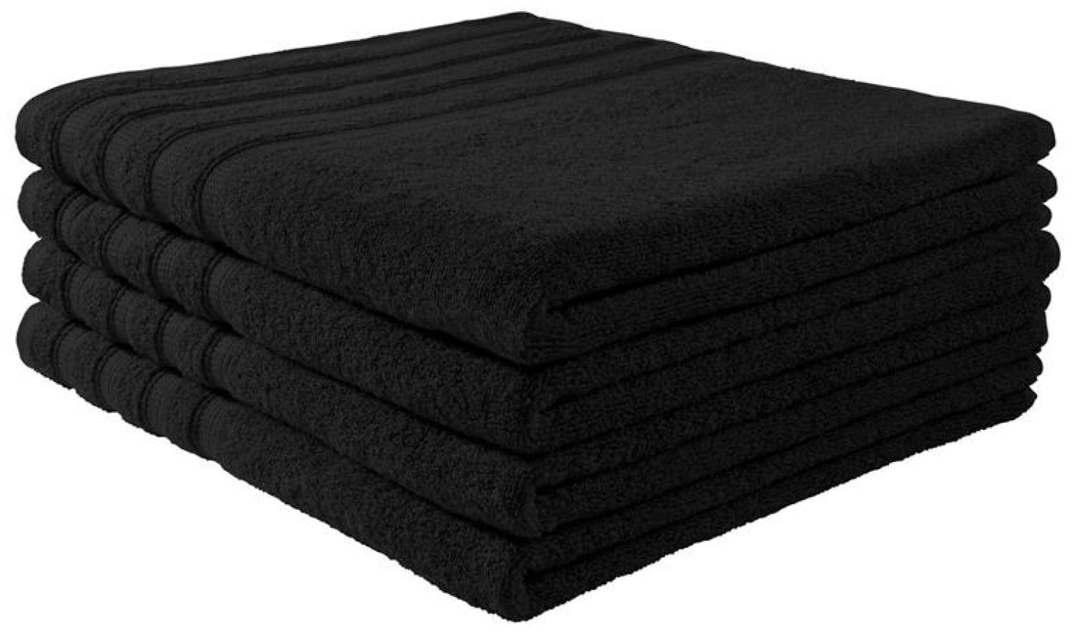 Handtuch Baumwolle Plain Design - Farbe: Schwarz, Größe: 90x200 cm Bild 1