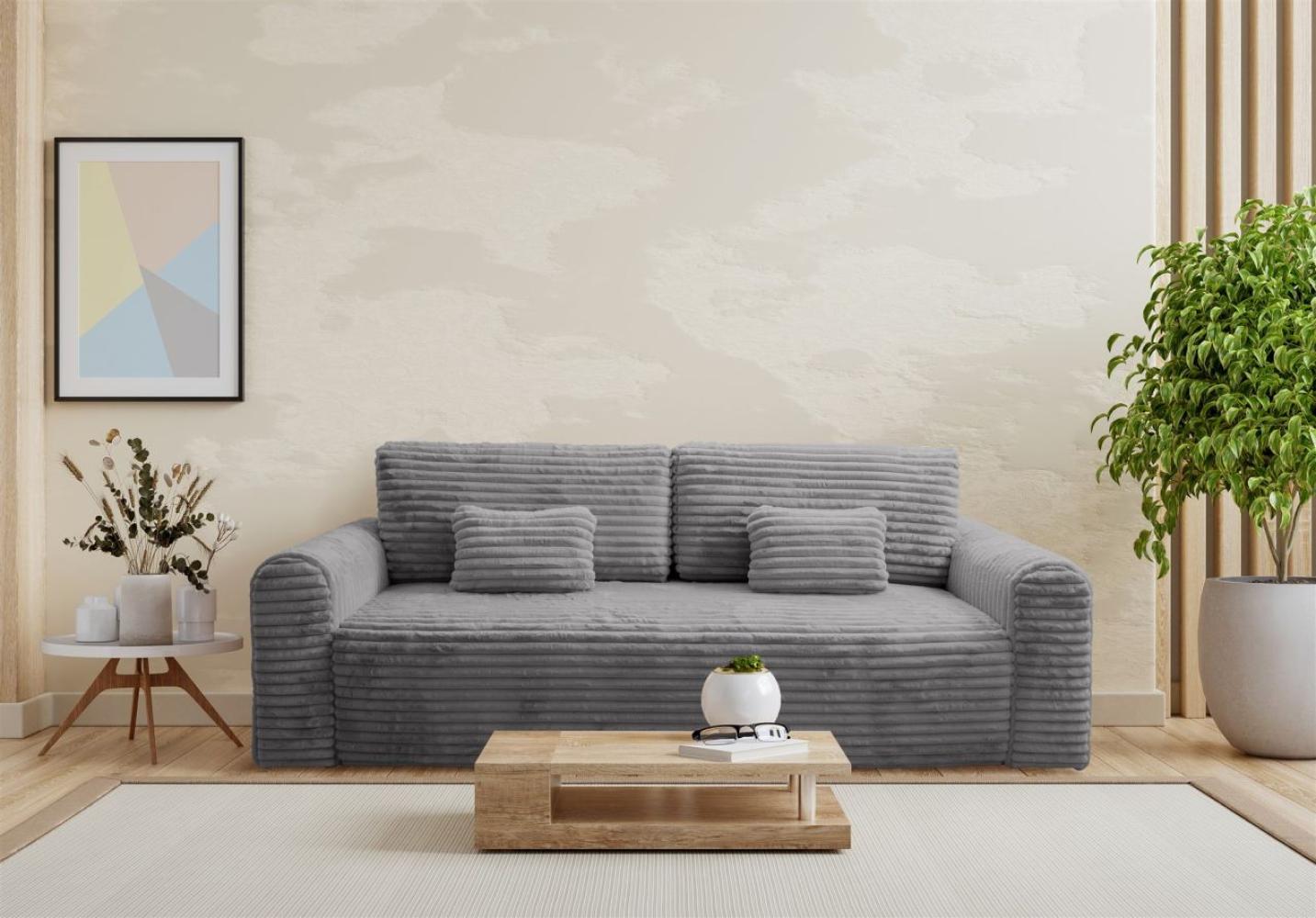 Schlafsofa Designersofa Sofa 3-Sitzer GWEN in Stoff Vito Grau Bild 1