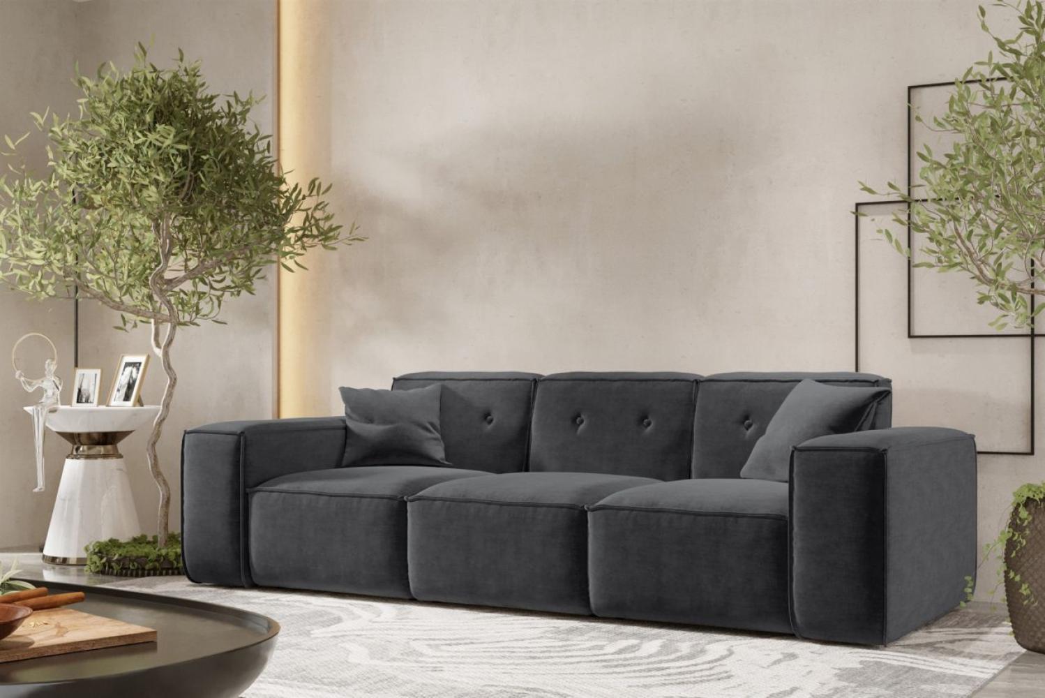 Sofa Designersofa CESINA 3-Sitzer in Stoff Perfect Harmony Anthrazit Bild 1