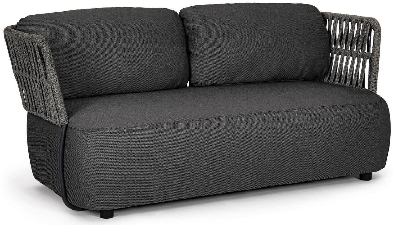 Casa Padrino Luxus Gartensofa Anthrazit / Grau / Schwarz 167 x 86 x H. 79 cm - Wetterbeständiges Garten Sofa - Terrassen Sofa - Garten Möbel - Terrassen Möbel - Outdoor Möbel Bild 1