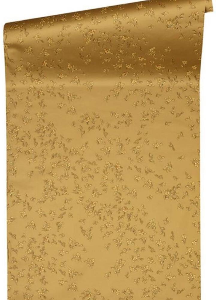 Versace Designer Tapete Barock Blumen 935853 Gold - Satintapete mit elegantem Muster - Hochwertige Qualität Bild 1