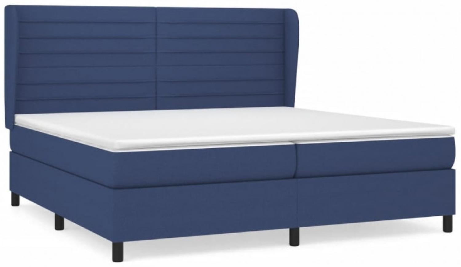 Boxspringbett mit Matratze Stoff Blau 200 x 200 cm, Härtegrad: H2 [3128075] Bild 1