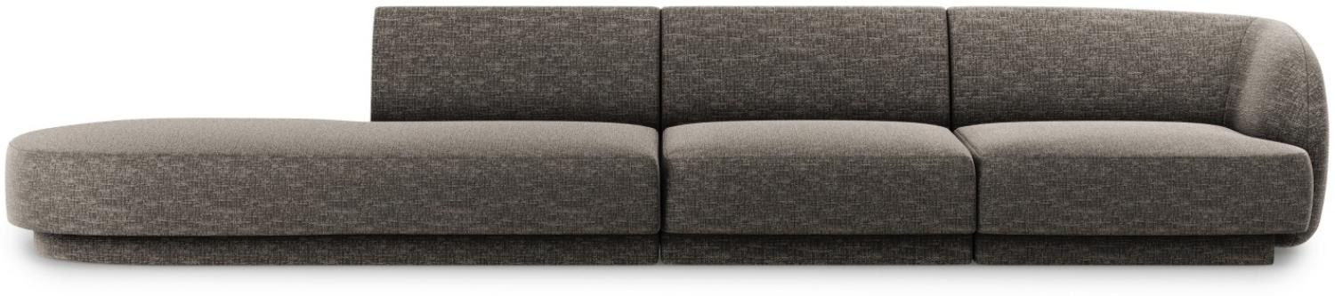 Micadoni 4-Sitzer Links Sofa Miley | Bezug Grey | Beinfarbe Black Plastic Bild 1