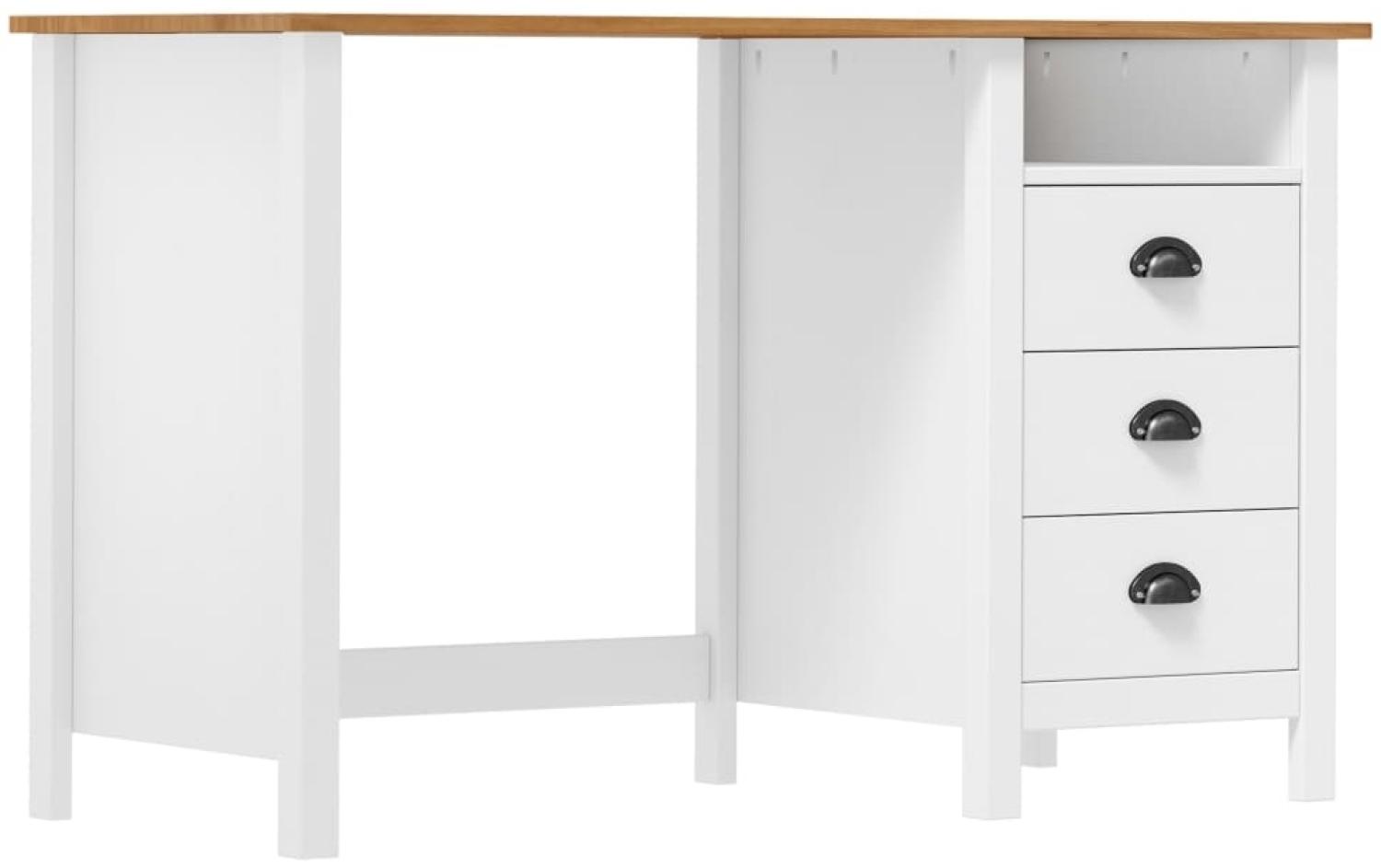 Schreibtisch mit 3 Schubladen 120×50×74 cm Massivholz Kiefer Bild 1