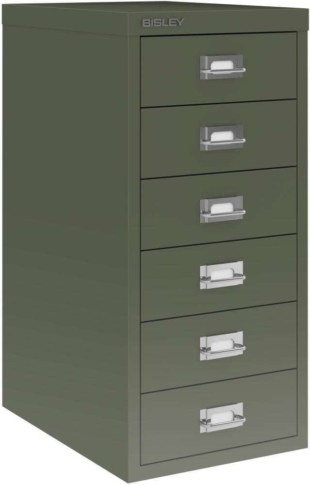 Bisley MultiDrawer™, 29er Serie, DIN A4, 6 Schubladen, Farbe olivgrün Bild 1