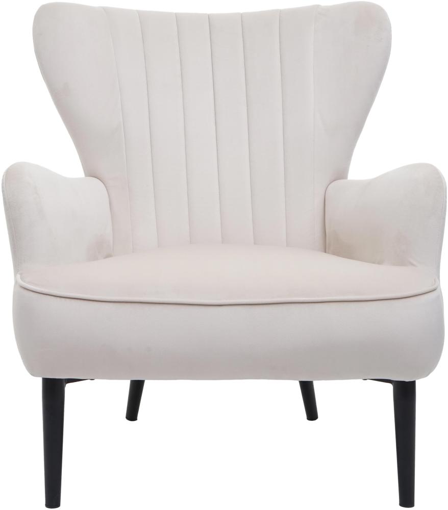 Lounge-Sessel HWC-K37, Cocktailsessel Polstersessel Sessel, Samt ~ creme-beige Bild 1