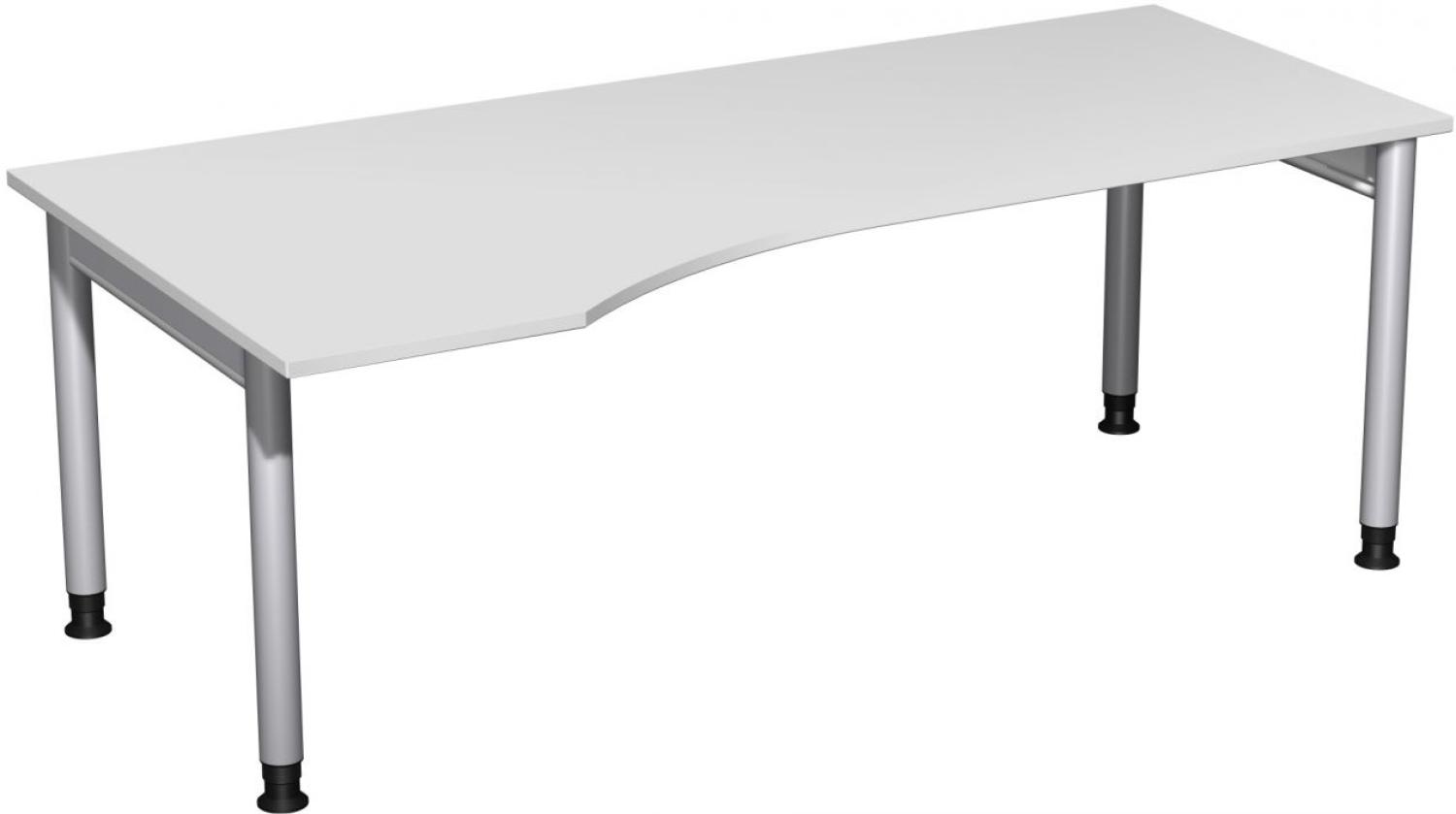 PC-Schreibtisch '4 Fuß Pro' links, höhenverstellbar, 200x100cm, Lichtgrau / Silber Bild 1