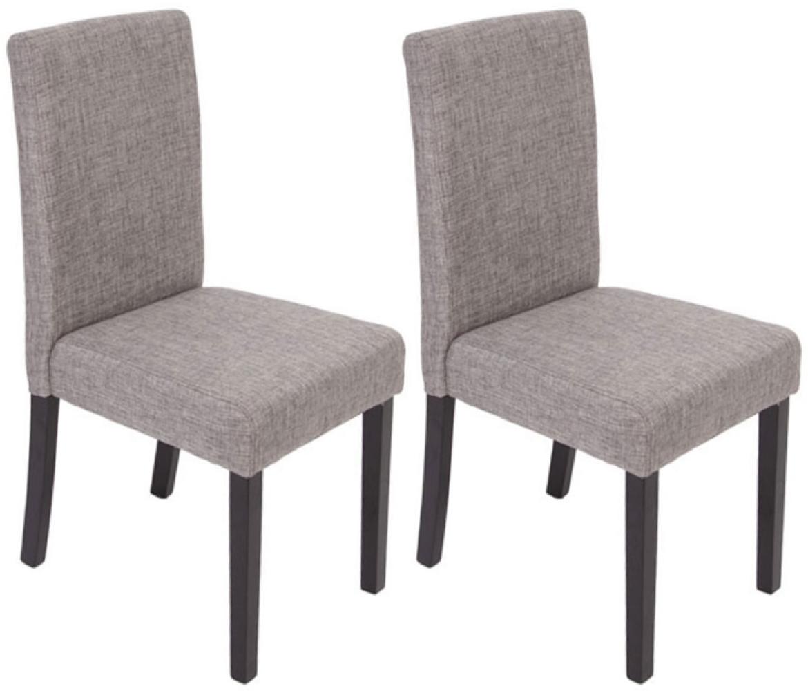 2er-Set Esszimmerstuhl Stuhl Küchenstuhl Littau ~ Textil, grau, dunkle Beine Bild 1