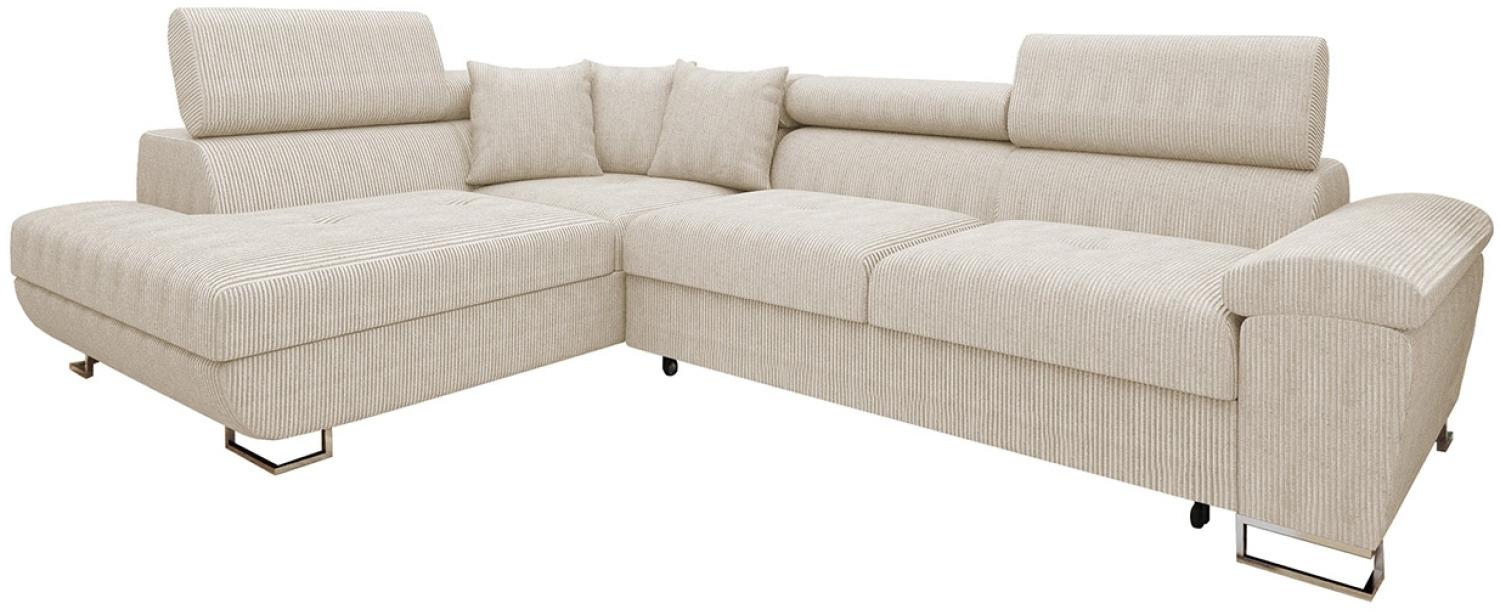 Ecksofa Cotere Cord (Farbe: Poso 100, Seite: Links) Bild 1