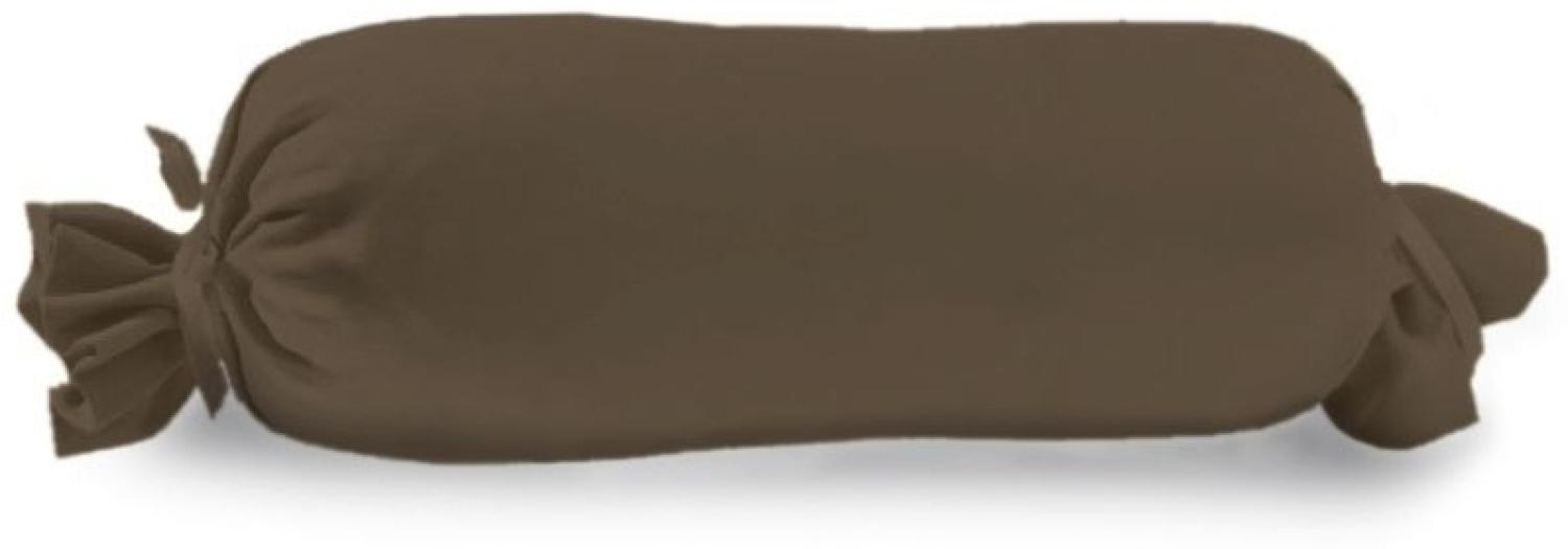 Vario Kissenbezug Jersey für Nackenrolle, dunkelbraun, 15 x 40 cm Bild 1