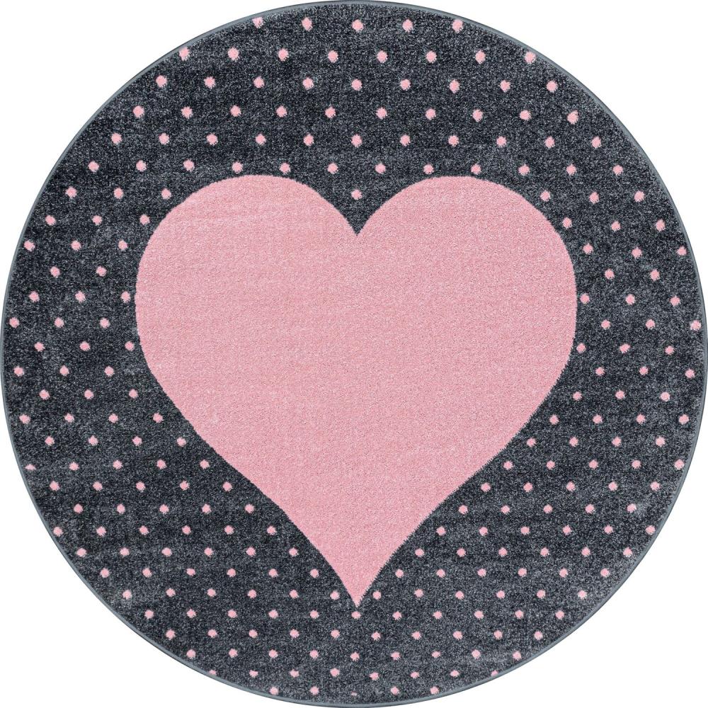 Kinder Teppich Bianca rund - 160 cm Durchmesser - Pink Bild 1