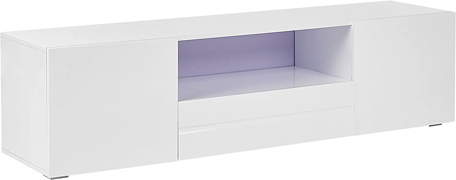 TV-Möbel weiß mit Schublade 160 x 39 x 42 cm FAYET Bild 1