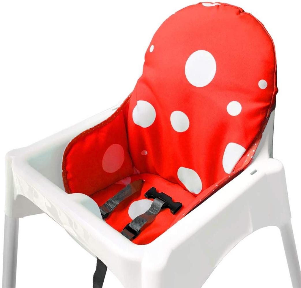 ZARPMA Sitzbezüge Kissen Kompatibel für Antilop Hochstuhl , Waschbar Faltbarer Baby Hochstuhl Bezug Kinder Sitz Covers Stuhlkissen (Rot) Bild 1