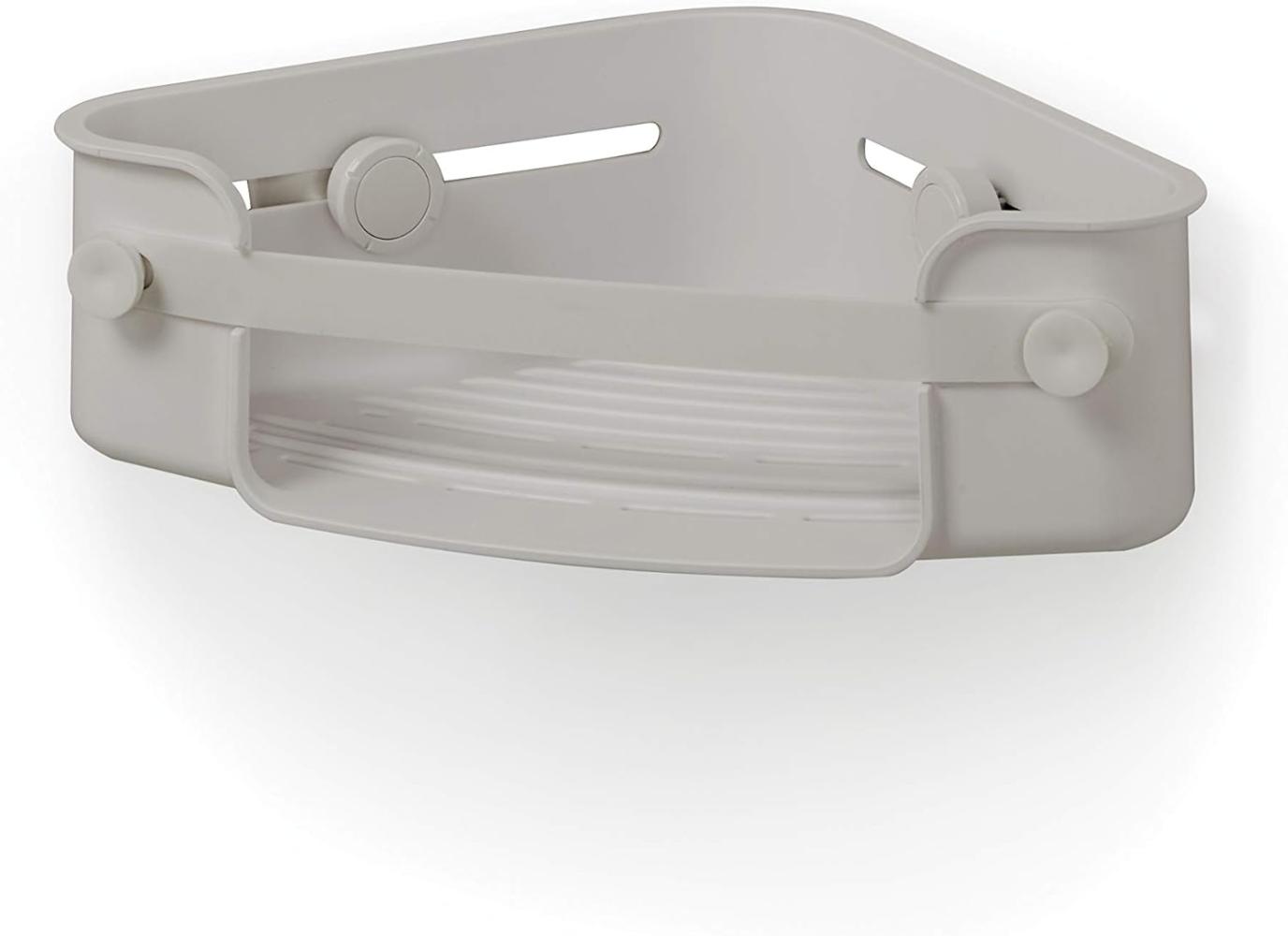 Umbra Eckduschablage Flex, verstellbares Duschregal mit Gel-Lock, Kunststoff, Silikon, Grau, 16 x 26 cm, 1004435-918 Bild 1