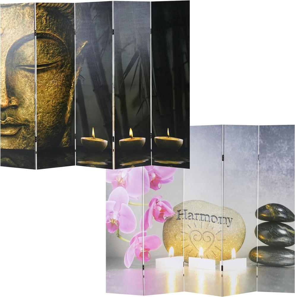 Foto-Paravent Buddha, Paravent Raumteiler Trennwand ~ 180x200 cm Bild 1