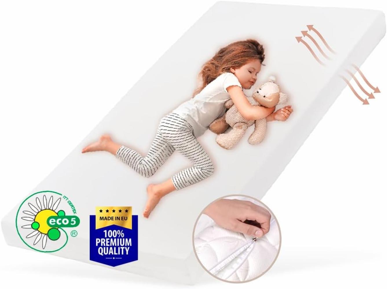 Kids Collective Kindermatratze SMART, Babymatratze 80x160 cm mit abnehmbarem Bezug, waschbar bei 60°C für Kinderbett, 160x80 cm, 8cm hoch, eco5 Zertifiziert Bild 1