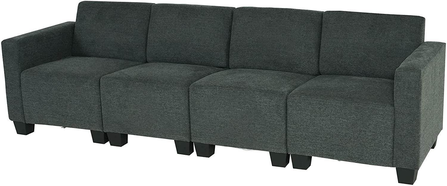 Modular 4-Sitzer Sofa Couch Lyon, Stoff/Textil ~ anthrazit-grau Bild 1