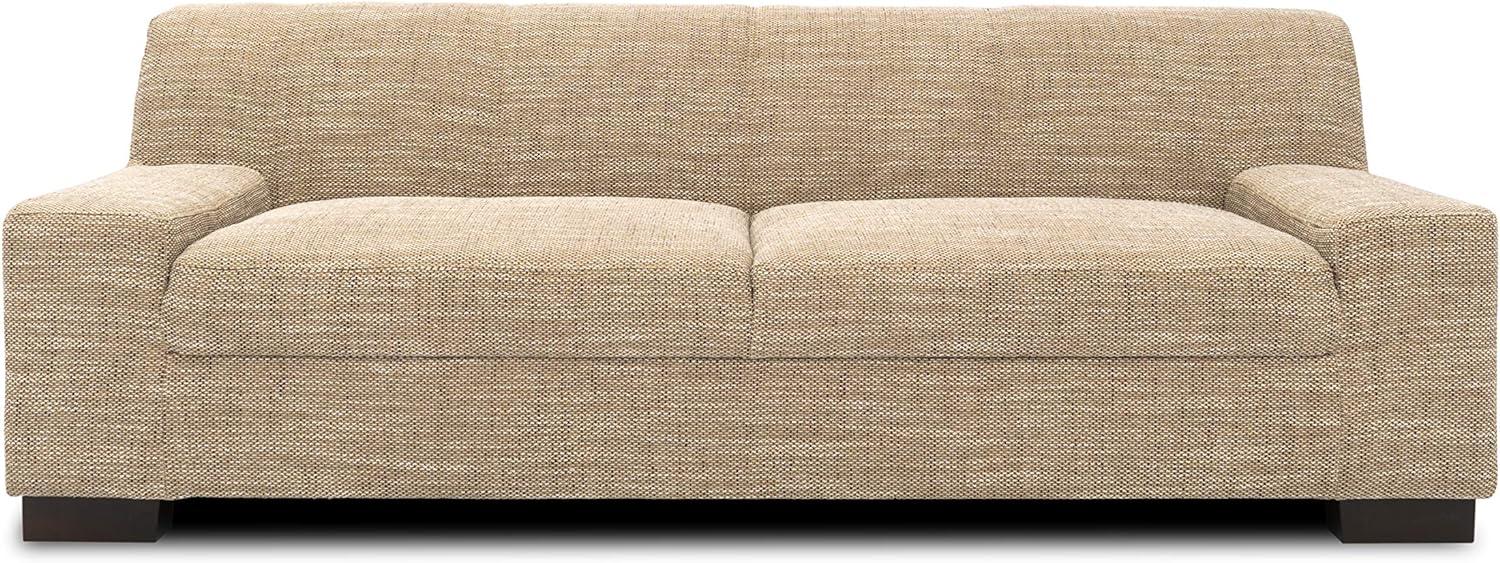 DOMO Collection Norma Sofa , 3-Sitzer Couch , 3er Garnitur, 212x85x74 cm , Strukturstoff beige braun Bild 1