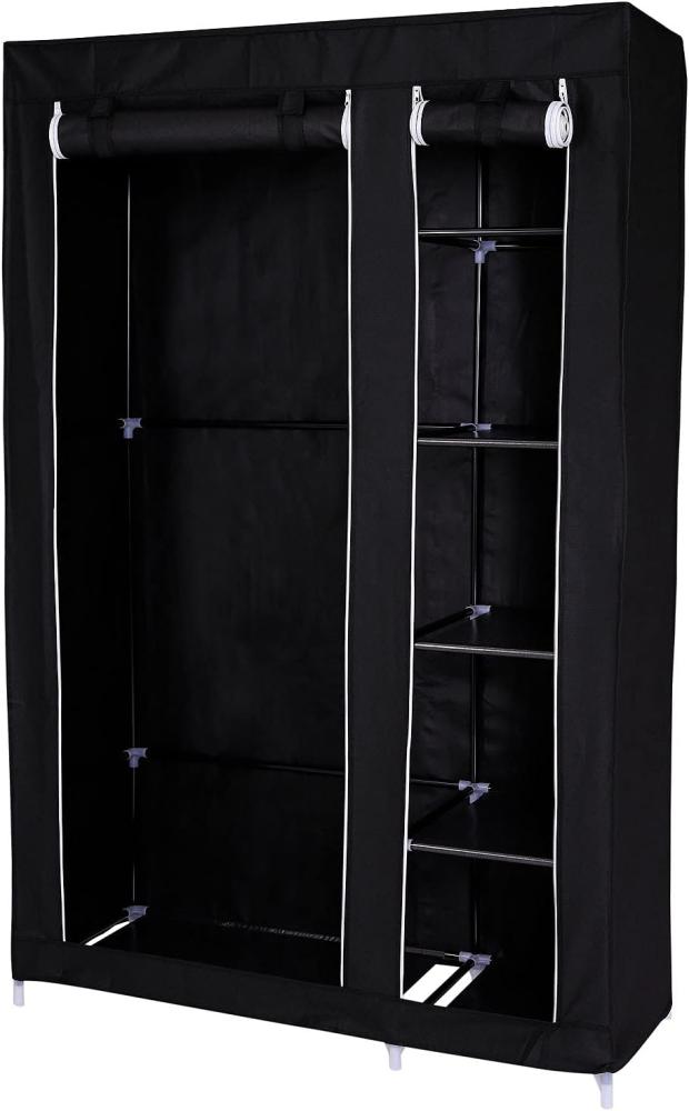 dibea Faltbarer Stoff-Kleiderschrank 175x110x45 cm, schwarz Bild 1
