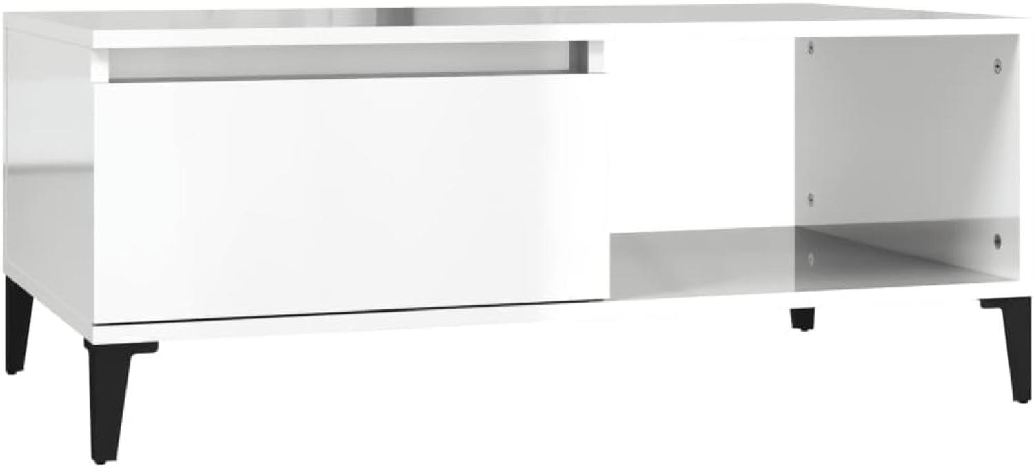 vidaXL Couchtisch Hochglanz-Weiß 90x50x36,5 cm Holzwerkstoff Bild 1