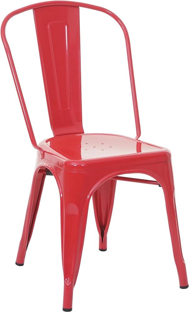 Stuhl HWC-A73, Bistrostuhl Stapelstuhl, Metall Industriedesign stapelbar ~ rot Bild 1