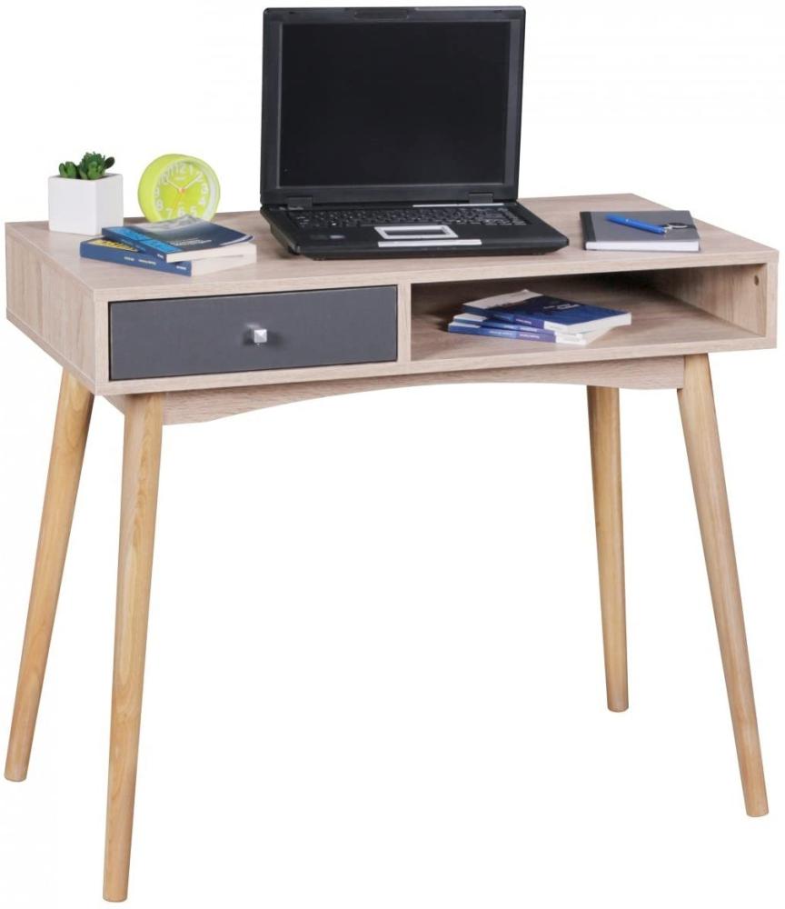 Wohnling 'Samo' Schreibtisch mit einer Schublade und einem Ablagefach, natur, 78 x 90 x 45 cm Bild 1