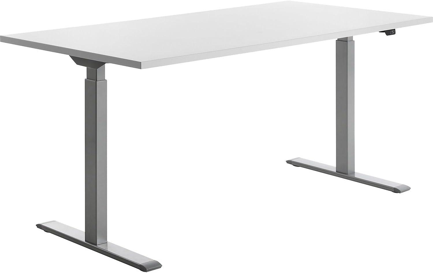 TOPSTAR | Schreibtisch | elektrisch höhenverstellbar | BxT 1600 x 800 mm | Platte weiß | Gestell grau Bild 1