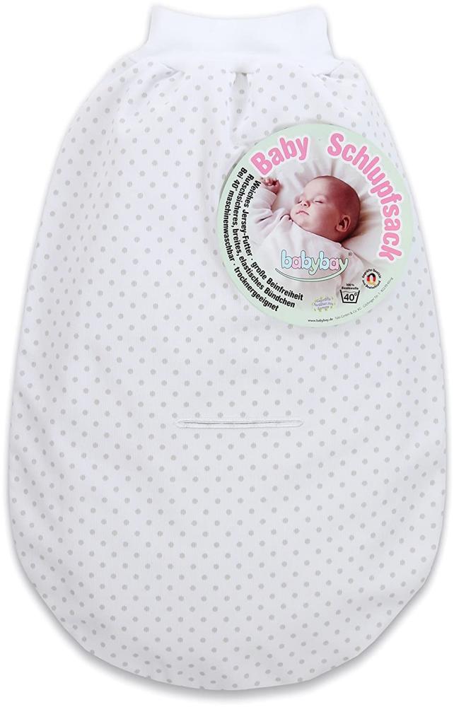 babybay Schlupfsack Organic Cotton mit Gurtschlitz, weiß Punkte perlgrau Bild 1