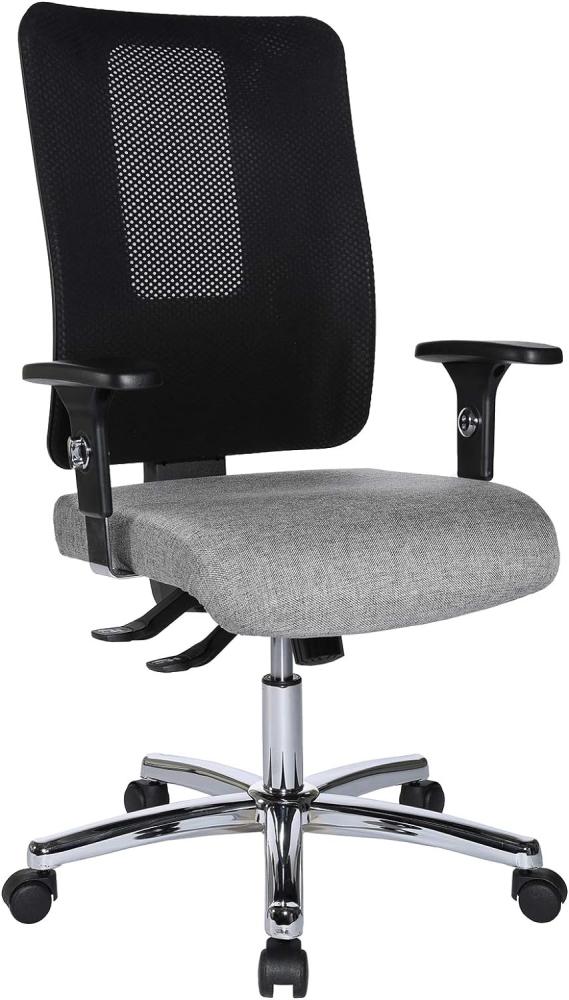 Topstar Open X (N) Chrom, ergonomischer Bürostuhl, Schreibtischstuhl, Stoffbezug, grau/schwarz Bild 1