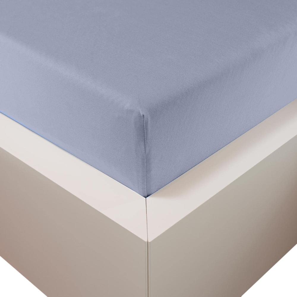 Traumschloss Premium Plus Edel-Jersey Spannbettlaken mittelblau 140-160x200-220 Bild 1