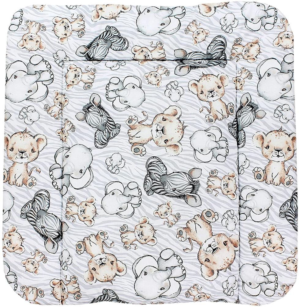 TupTam Baby Wickeltischauflage mit Baumwollbezug Gemustert, Farbe: Safari, Größe: 70 x 50 cm Bild 1