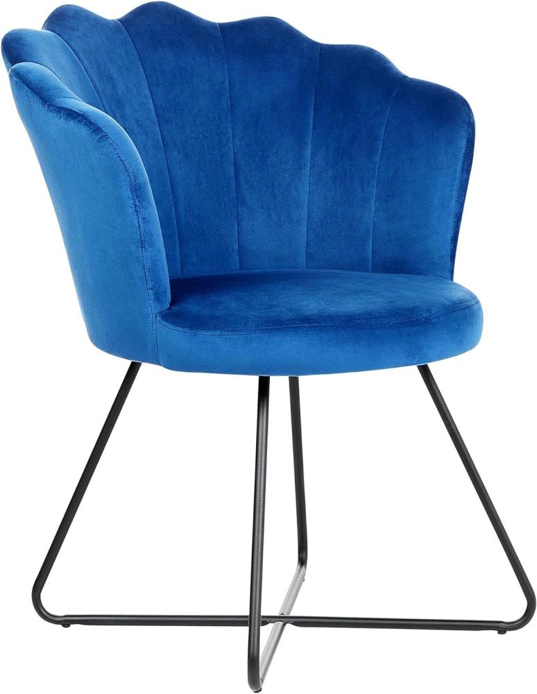 Sessel Samtstoff marineblau schwarz LOVELOCK Bild 1