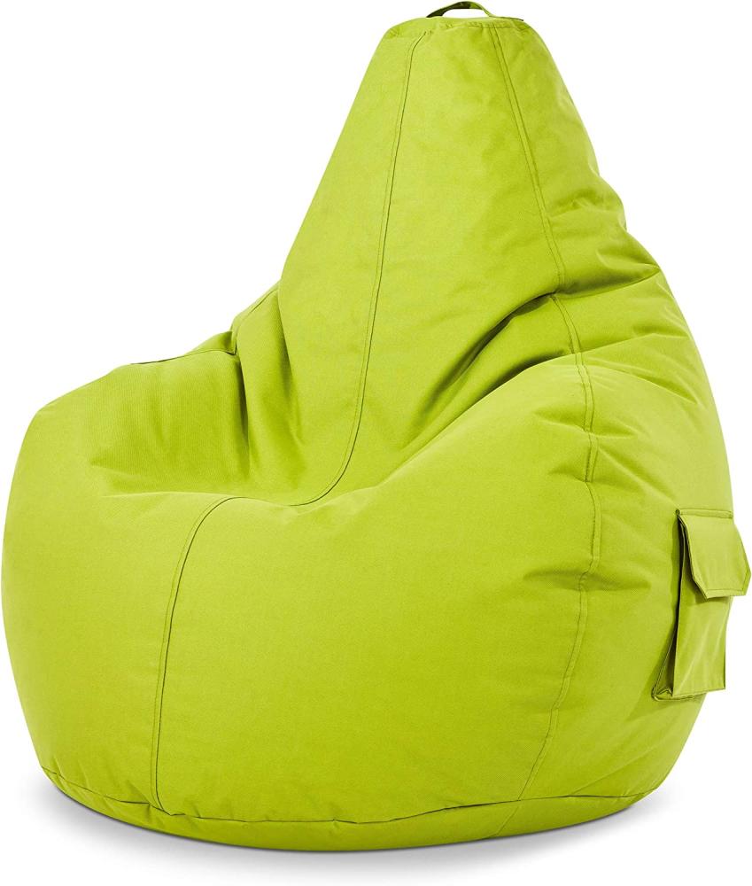 Green Bean© Sitzsack mit Rückenlehne "Cozy" 80x70x90cm - Gaming Chair mit 230L Füllung - Bean Bag Lounge Chair Sitzhocker Hellgrün Bild 1