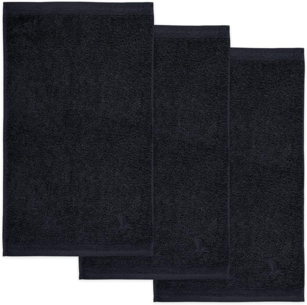 Möve Superwuschel Gästetuch 30 x 50 cm aus 100% Baumwolle, Black 3er Set Bild 1