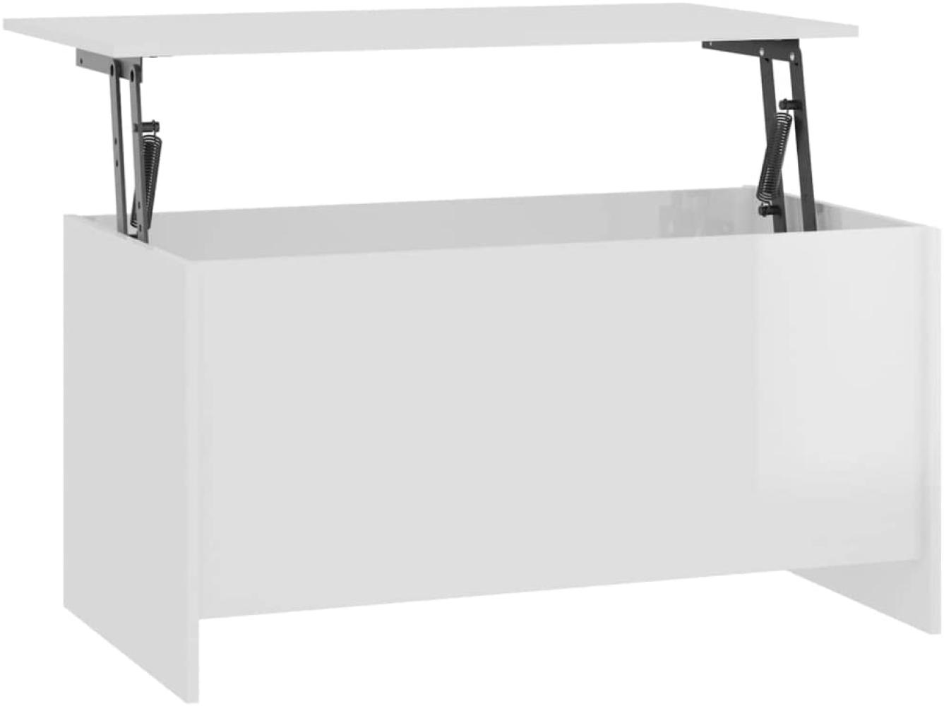 Couchtisch Hochglanz-Weiß 102x55,5x52,5 cm Holzwerkstoff Bild 1