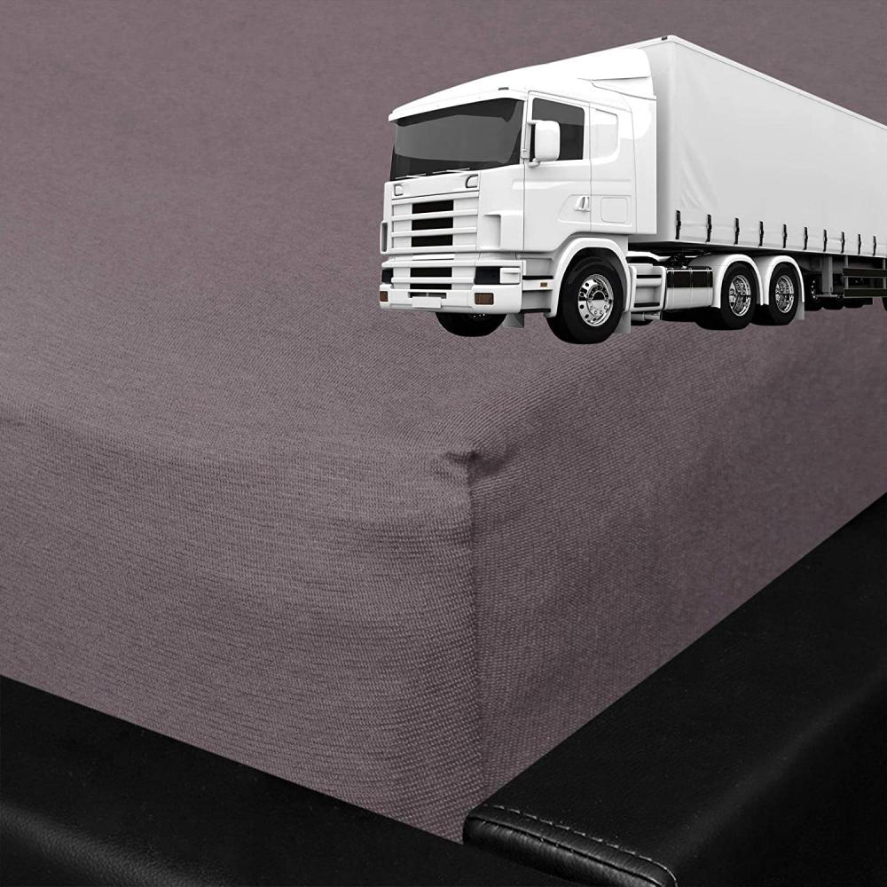 BettwarenShop Spannbettlaken für LKW Truck Matratzen | 75x220 cm | graphit Bild 1