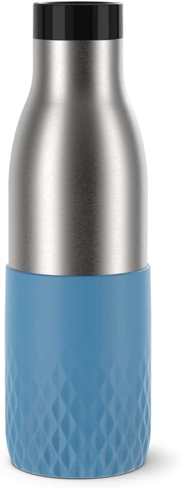 Emsa 'Bludrop Sleeve' Trinkflasche mit Quick-Press Verschluss, Edelstahl Aqua-Blau, 0,5l Bild 1