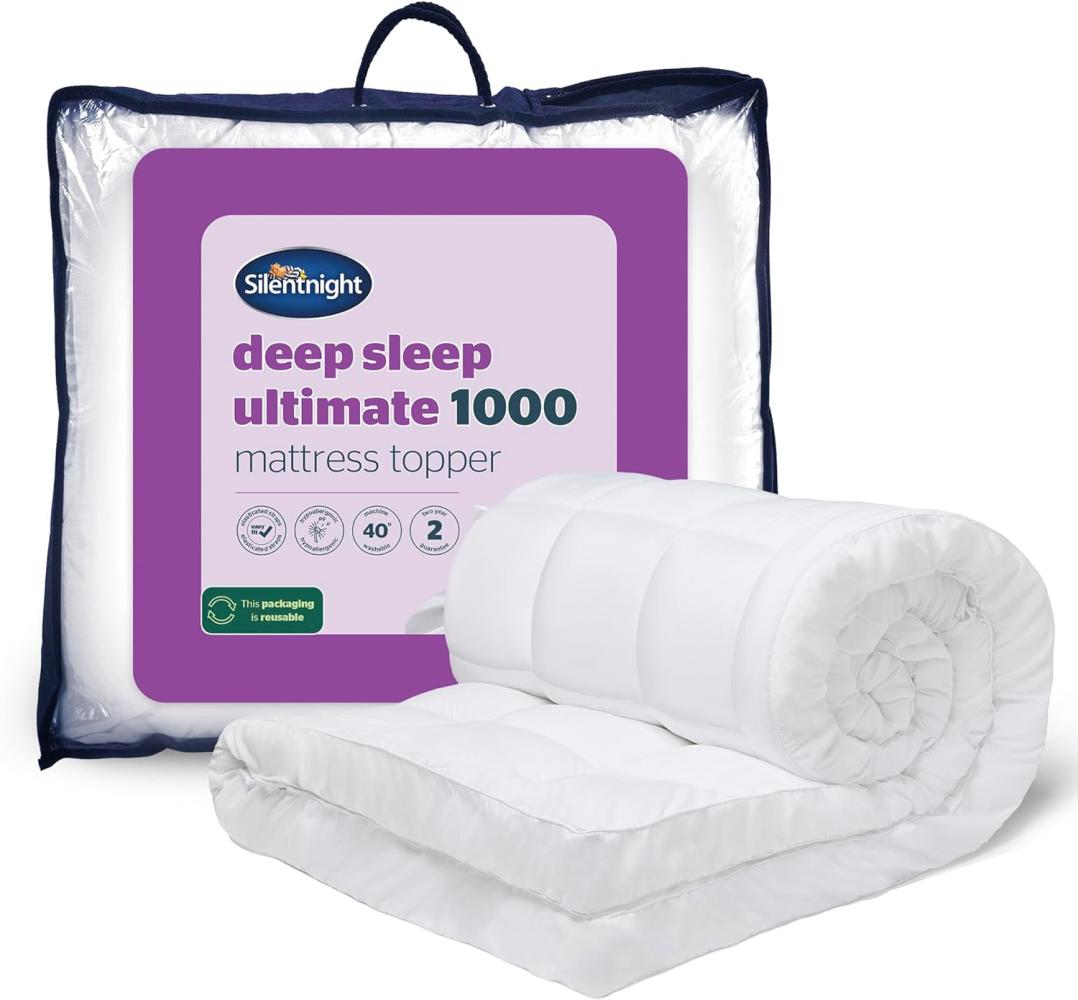 Silentnight Ultimate Deep Sleep Topper - Extra dicker tiefer Matratzentopper Luxus Baumwolle Weich - Maschinenwaschbar Unterstützung Bettauflagen Bezüge Pad Bild 1