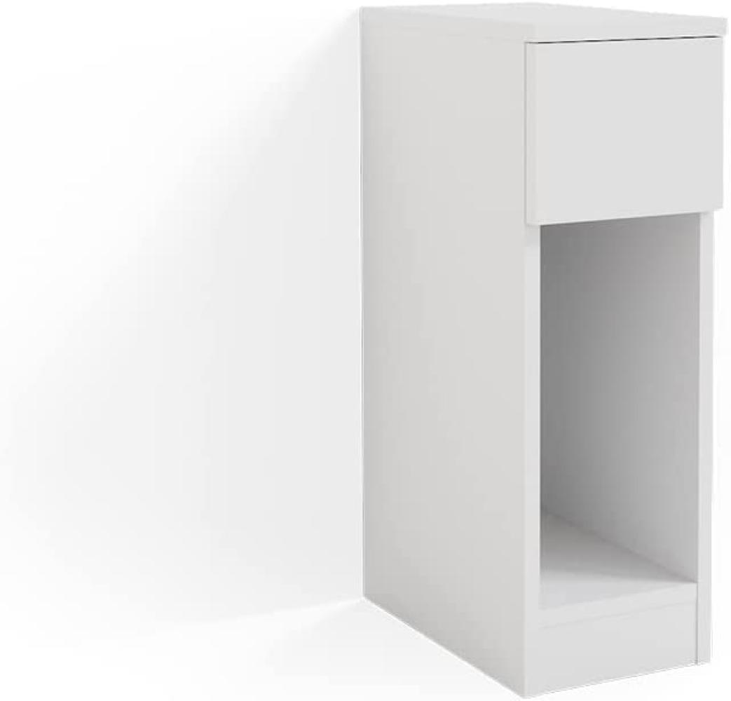 Vicco 'Enton' Nachttisch mit Schublade, Spanplatte Weiß matt, 20 x 59,5 x 35 cm Bild 1