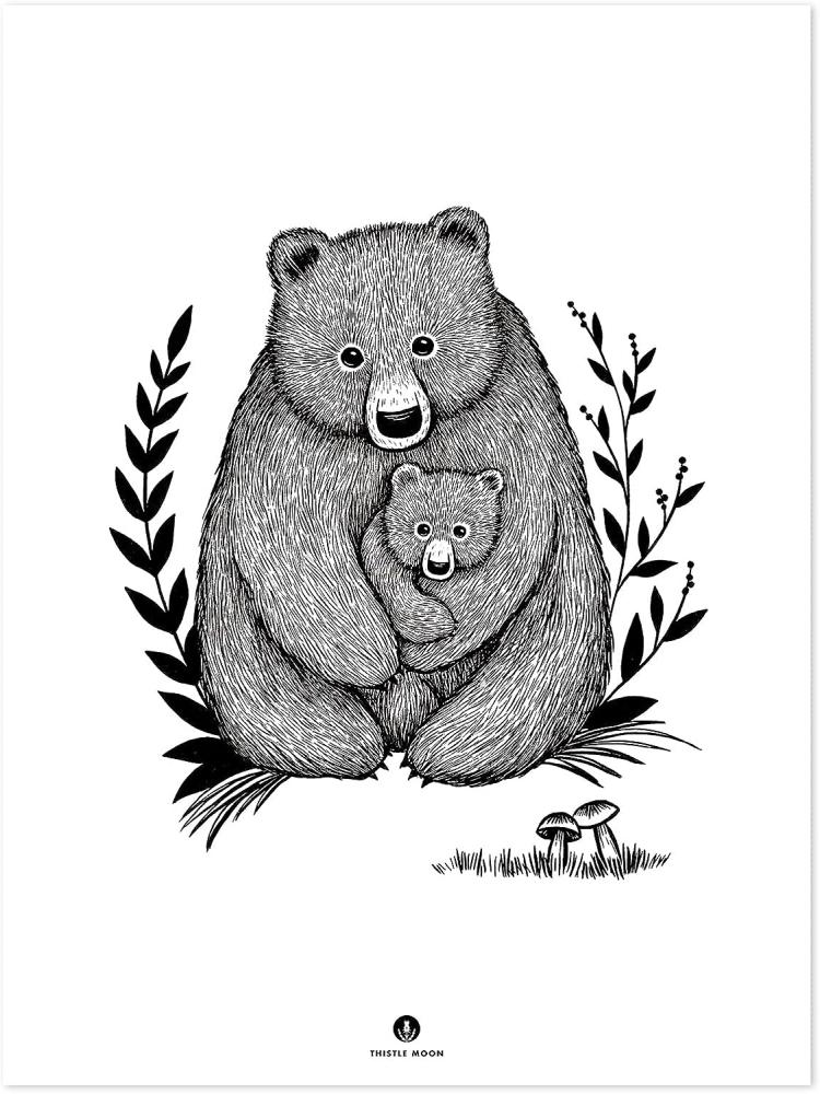Lilipinso Poster Bärenliebe schwarz weiss Bild 1