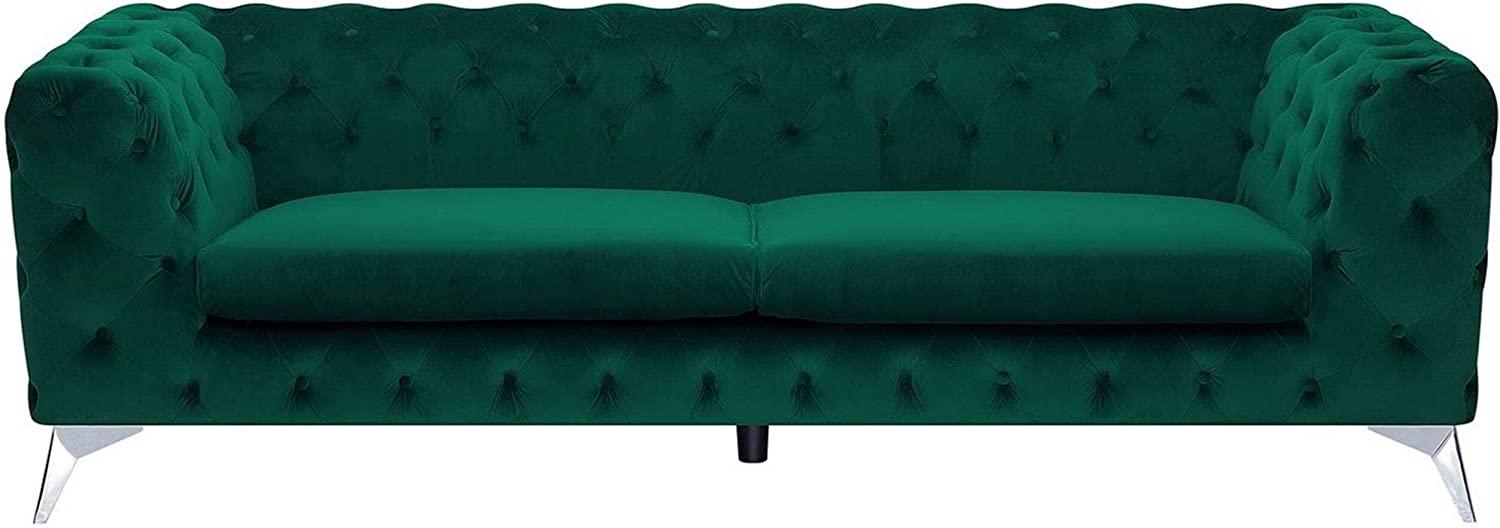 3-Sitzer Sofa Samtstoff grün SOTRA Bild 1