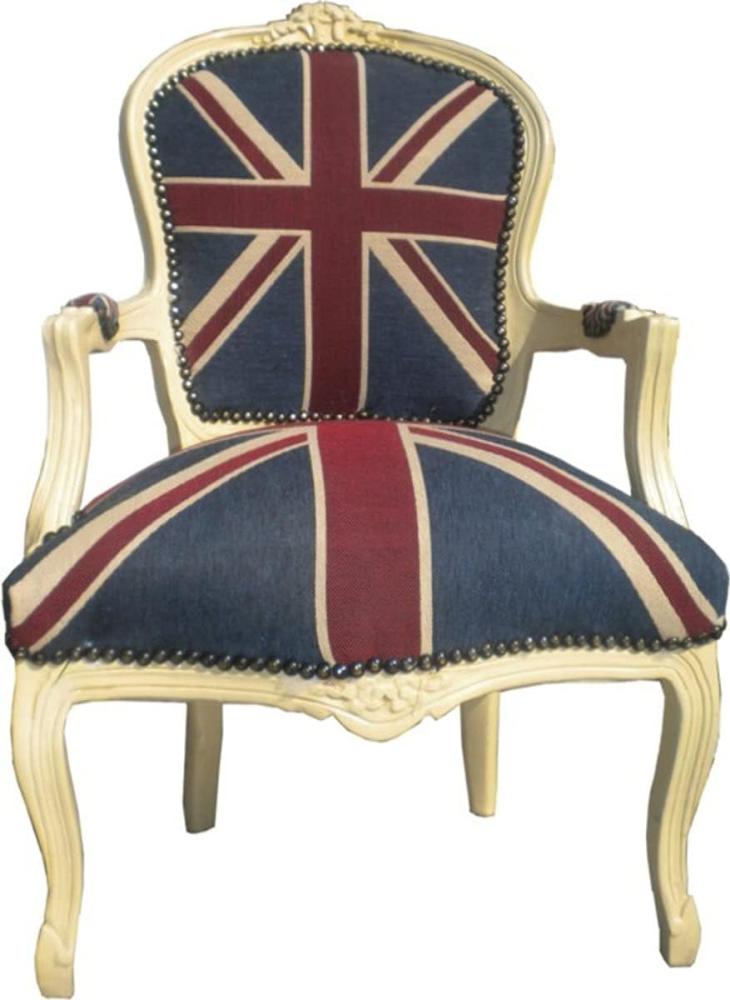 Casa Padrino Barock Salon Stuhl Union Jack Design / Creme Bild 1